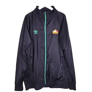 Umbro Mexico Jacket L Black Full Zip Long Sleeve‎ Pockets Sports Soccer Active